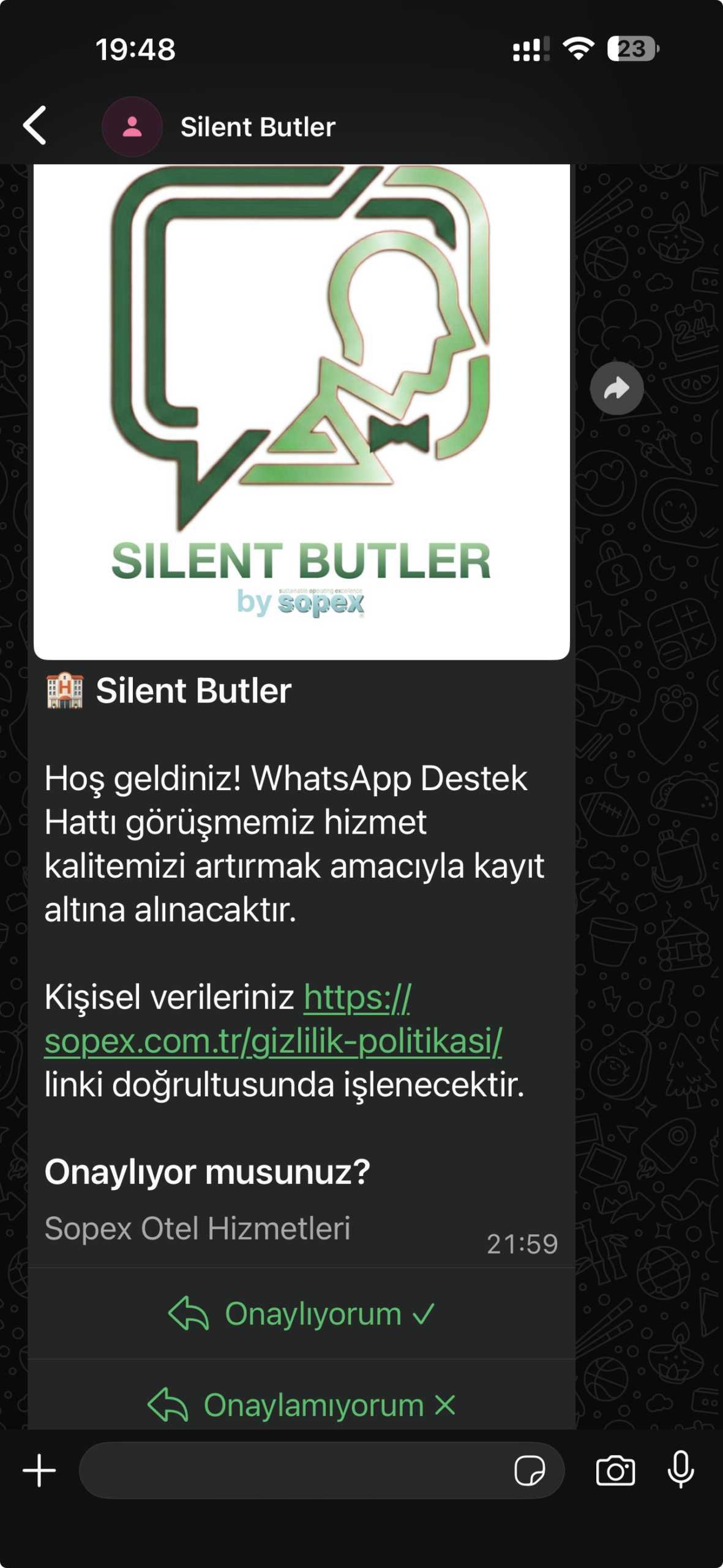 Sopex CRM Sessiz Kahya WhatsApp